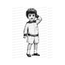 Vintage Boy wearing Romper | Edwardian Toddler | Antique Children Vector Clipart Instant Download SVG PNG JPG