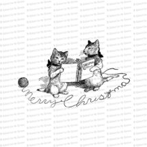 Digital Vintage Caroling Christmas Cats  | 1910s Xmas Merry Christmas Cats Vector Clipart Instant Download SVG PNG JPG