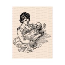 Vintage 1920s Mother and Child | Mother Holding Crying Baby Vector Clipart Instant Download SVG PNG JPG