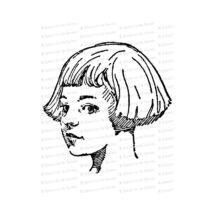 Vintage 1920s Girl with Bob Haircut | Girl with Bobbed Hair | Antique Children Vector Clipart Instant Download SVG PNG JPG