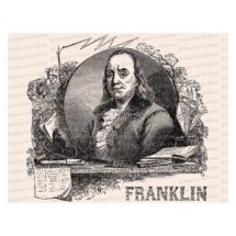 Vintage Benjamin Franklin Victorian Portrait |  Antique Ben Franklin Founding Father Vector Clipart | SVG PNG JPG Instant Download