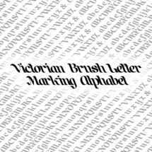 Vector Clipart Victorian Brush Letter Marking Alphabet | Vintage Ornamental Uppercase, Lowercase Lettering | Calligraphy SVG & PNG