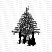 Digital Vintage Christmas Tree | Victorian Xmas Vector Clipart Instant Download SVG PNG JPG