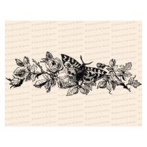 Victorian Moth / Butterfly with Roses Vector Clip Art | Vintage Floral, Insect | Instant Download SVG PNG JPG