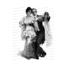 Vintage Dancing Couple | Antique Man & Woman Dancing Clip Art Instant Download PNG JPG