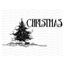 Vintage Christmas Tree | Antique Xmas Tree Vector Clipart Instant Download SVG PNG JPG