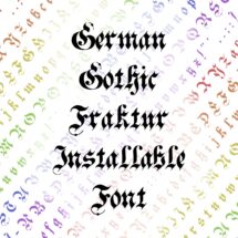 Installable Font Victorian German Gothic Fraktur | Vintage Hand-Drawn Penwork Uppercase & Lowercase Letters, Punctuation OTF TTF