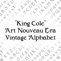 Vector Clipart King Cole Penwork Alphabet | Vintage Art Nouveau Era Uppercase & Lowercase Letters, Numbers, Punctuation Calligraphy SVG PNG
