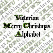 Vector Clipart Victorian Christmas Alphabet | Vintage 1880s Christmas Letters | Calligraphy Uppercase and Lowercase SVG & PNG