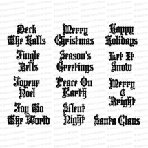Victorian Medieval Penwork Christmas Words & Phrases | Vintage Holiday Calligraphy Lettering Typography Vector Clipart Download SVG PNG JPG