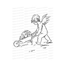Vintage Edwardian Cupid with Wheelbarrow Full of Hearts  | Valentine's Day Vector Clipart | Romantic SVG PNG JPG