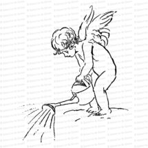 Vintage Edwardian Gardening Cupid with Watering Can  | Valentine's Day Vector Clipart | Romantic Gardener SVG PNG JPG