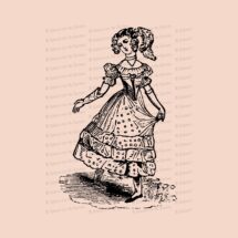 Georgian Dancing Woman | Vintage Dancing Girl Vector Clip Art | Antique Dancer Lady Clipart SVG PNG JPG