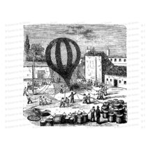Filling a Victorican Hot Air Balloon | Printable Antique Balloon | Vintage Vector Clipart SVG PNG JPG