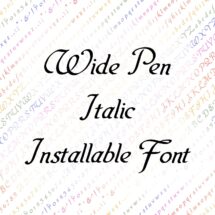 Installable Font Vintage Penwork Wide Pen Italic | Ornamental Uppercase & Lowercase Letters, Numbers, Punctuation Calligraphy OTF TTF