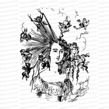 Edwardian Arranging the Hair Clipart | Vintage Antique Woman, Devils & Angels, Hairstyle | Beauty Vector Clipart SVG PNG JPG