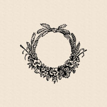 Vintage Grass and Floral Wreath Border | Antique Victorian Round Frame with Grasses and Flowers | Vector Instant Download SVG PNG JPG