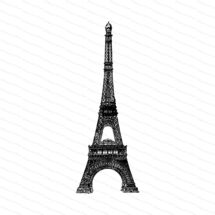 Vintage Victorian Eiffel Tower | 1880s Paris Landmark Vector Clipart Instant Download SVG PNG JPG