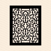 Vintage Victorian Rectangular Ornate Cast Iron | 1880s Antique Filigree Pattern Vector Clipart | Digital Download SVG PNG JPG