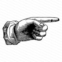 Vintage Victorian Hand with Pointing Finger | 1870s Antique Hand Vector Clipart | Instant Digital Download SVG PNG JPG