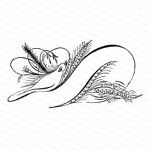 Fancy Blank Banner with Bird Vector Clip Art | Victorian Penwork Flourishing | Digital Instant Download SVG PNG JPG