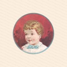 Sweet Vintage Little Boy with Bowtie | Victorian Child Color Vector Clipart Instant Download SVG PNG JPG