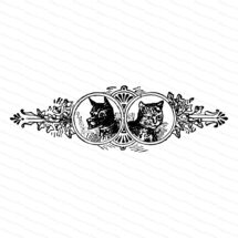 Victorian Dog and Cat Design Element | Antique Vintage Fancy Pets Vector Clip Art SVG PNG JPG Instant Digital Download