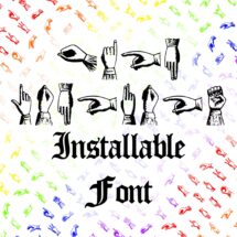 Installable Font Victorian Sign Language | Manual Alphabet Deaf Font | Vintage Fingerspelling OTF TTF