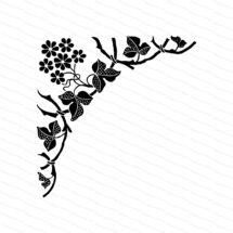 Vintage Victorian Floral & Leaf Corner Embellishment | Antique Decorative Flowers and Leaves Design Element Vector Clipart | SVG PNG JPG