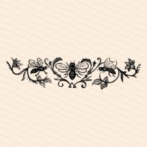 Victorian Bees & Flowers | Antique Vintage 1870s Insect Embellishment | Bugs, Floral Vector Clip Art Instant Download PNG JPG SVG