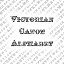 Vector Clipart Victorian Canon Ornamental Alphabet | Vintage Hand-Drawn Uppercase & Lowercase Serif Letters, Numbers, Punctuation SVG PNG