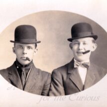 Antique Photo DOWNLOAD | Vintage Men with Cigars Wearing Bowler Hats, smoking tobacco gentlemen edwardian men's fashion instant art png jpg