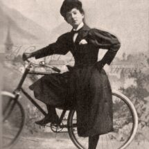 Antique Photo DOWNLOAD | Daring Victorian Lady with Bicycle wearing Bloomer Suit | Woman feminist feminism photograph picture digital