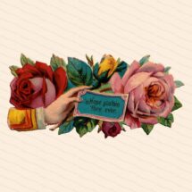 Victorian Die Cut Hand w/ Hope Sustain Thee Ever & Roses Shabby Chic Vector Clip Art | Vintage Antique Floral Flowers Comfort SVG PNG JPG