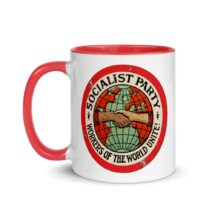 Socialist Mug: Socialist Party, Red Interior | Workers of the World Unite | Retro Edwardian Socialism, Leftist, Socialist Gift, Ceramic Mug