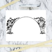 Vintage Cherub Arch Border Clipart | Antique Wedding Frame Element | Victorian Vector Romantic, Cherubs, Valentine's Day SVG PNG JPG