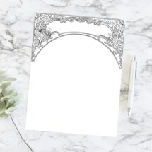 Vintage Arched Ornate Filigree Title Element | Antique Victorian Arched Header Frame | Vector Clipart Instant Download SVG PNG JPG