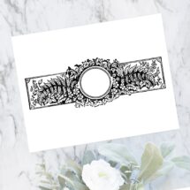 Vintage Rustic Woodland Border | Antique Victorian Round Frame with Flowers, Leaves, and Ferns | Vector Instant Download SVG PNG JPG