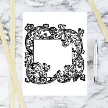 Vintage Blank Sign with Filigree | Antique Victorian Ornate Square Placard | Filigreed Frame, Filigree Border | Vector SVG PNG JPG