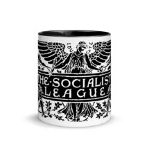 Socialist Mug: The Socialist League, Black Inside | Agitate, Educate, Organize! Socialist Gift Walter Crane Socialism Leftist