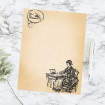 Printable Victorian Ladies' Notepaper  | Vintage Letter Writing Paper, Planner Insert Journal Page Stationery Scrapbook A4 & 8.5 x 11 Letter
