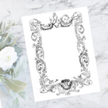 Digital Vintage Victorian Decorative Floral Frame | Vector Clipart Border Element | Instant Download SVG PNG JPG