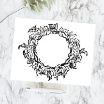 Vintage Ivy Botanical Wreath Vector Clipart | Antique Victorian Round Frame Border | Instant Download SVG PNG JPG