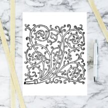 Vintage Victorian Filigree Embellishment | Antique Vector Decorative Square Design Element Vector Clipart | Instant Download SVG PNG JPG