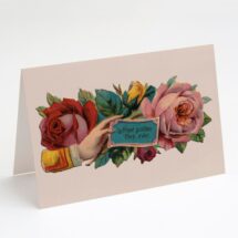 Printable Hope Sustain Thee Ever 5×7" A7 Greeting Card, Comfort, Sympathy Victorian Hand & Roses Vintage Flowers Floral download notecard