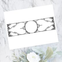 Vintage Art Nouveau Border | Antique Round Frame in Rectangular Decorative Element | Vector Curves Geometric Download SVG PNG JPG