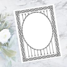 Vintage Art Nouveau Decorative Framing Element | Antique Rectangular Border with Oval Frame | Vector Ovals Geometric Download SVG PNG JPG