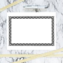 Vintage Art Nouveau Border Element | Antique Rectangular Frame Decorative Element | Vector Geometric Curves Download SVG PNG JPG