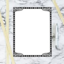 Vintage Art Nouveau Flowers and Leaves Border | Antique Floral Rectangular Frame Decorative Element | Vector Geometric Download SVG PNG JPG