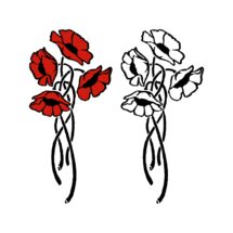 Antique Poppies Papaver somniferum Poppy Flowers | Vintage Floral Color & Black and White Vector Clip Art Instant Download PNG JPG SVG